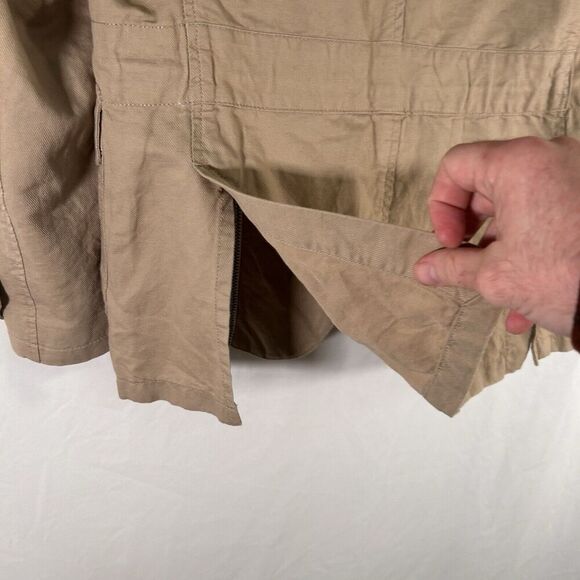 H.E. by Mango Linen Blend Jacket Women's Small Beige Button Up Front Pockets - Picture 9 of 9